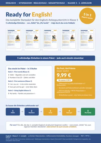 Cover: Ready for English! Startpaket Klasse 5