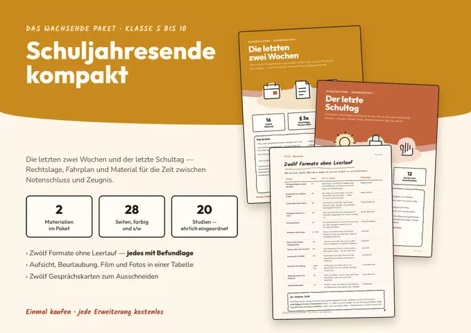Cover: Schuljahresende