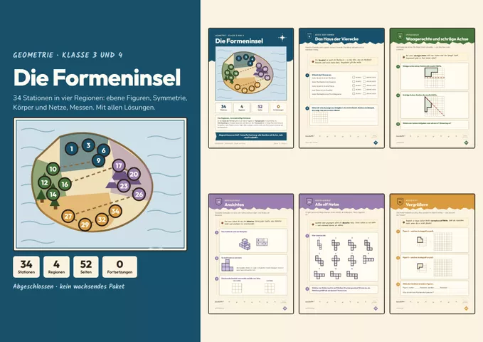 Cover: Die Formeninsel - Geometrie für Klasse 3 und 4