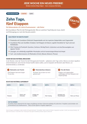 Cover: Countdown zur Prüfungsstunde