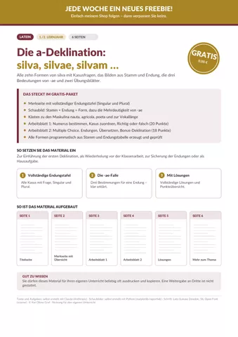 Cover: Die a-Deklination: silva, silvae