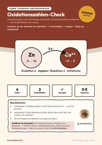 Cover: Oxidationszahlen-Check